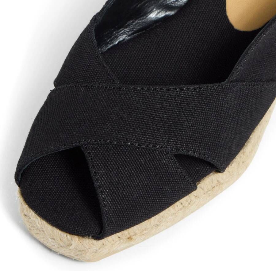 Castañer Espadrilles met 5 cm sleehak. Black Dames