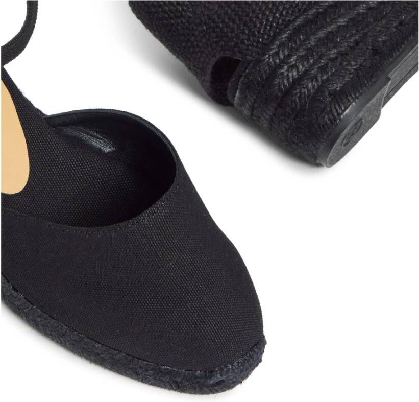 Castañer Espadrilles met 5 cm sleehak. Black Dames