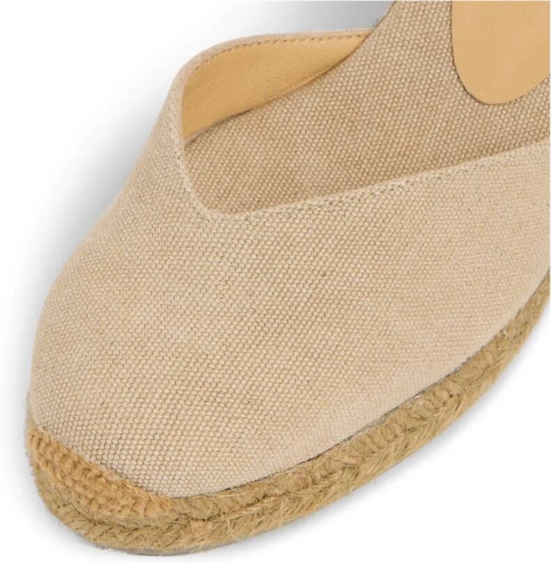 Castañer Espadrilles met 7 cm sleehak. Beige Dames