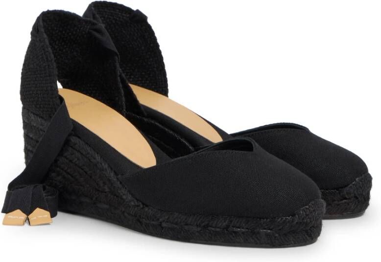 Castañer Espadrilles met 7 cm sleehak. Black Dames