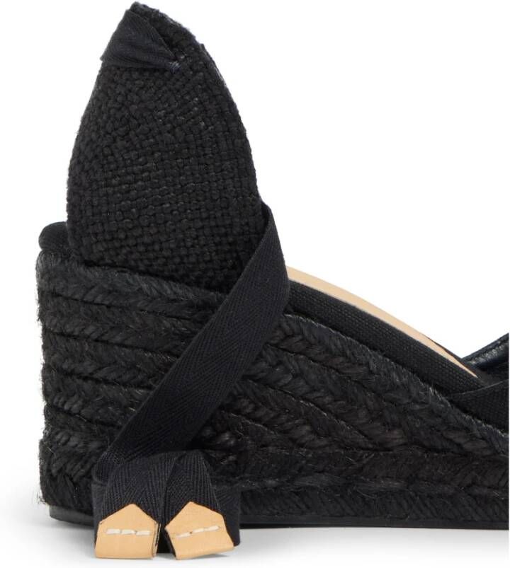 Castañer Espadrilles met 7 cm sleehak. Black Dames