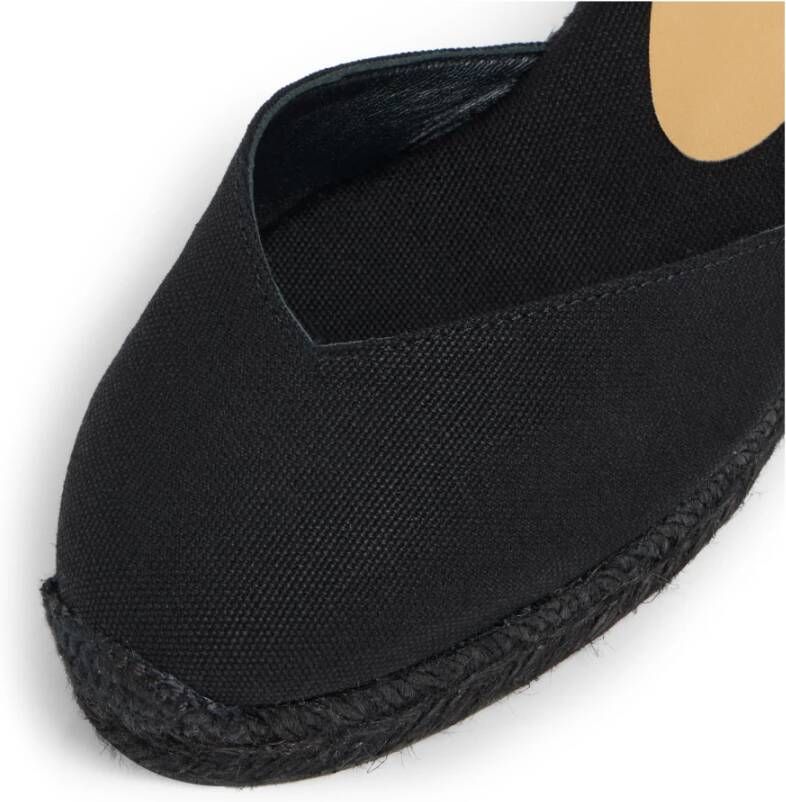 Castañer Espadrilles met 7 cm sleehak. Black Dames