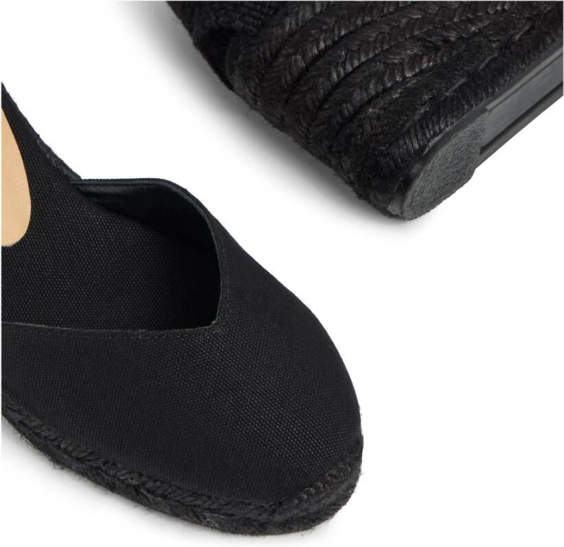 Castañer Espadrilles met 7 cm sleehak. Black Dames