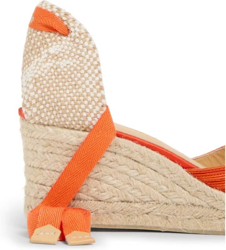 Castañer Espadrilles met 7 cm sleehak. Orange Dames