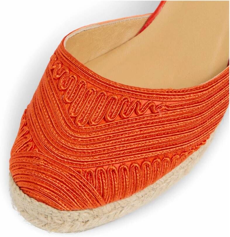 Castañer Espadrilles met 7 cm sleehak. Orange Dames