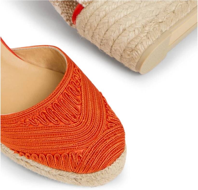 Castañer Espadrilles met 7 cm sleehak. Orange Dames