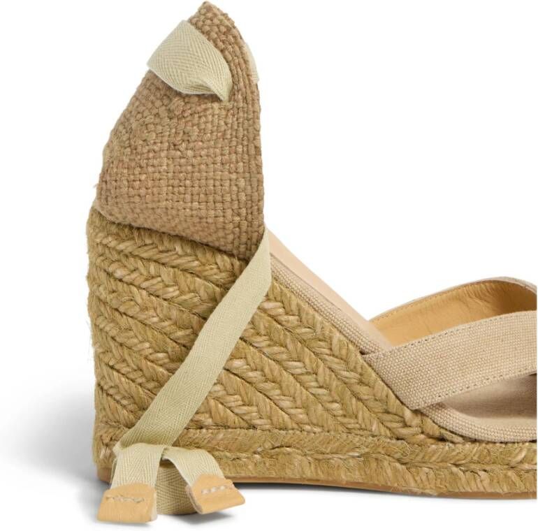 Castañer Espadrilles met 9 cm sleehak. Beige Dames