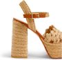 Castañer Faye raffia sandalen met enkelband met zij metalen gesp en 13 cm hak. Beige Dames - Thumbnail 3