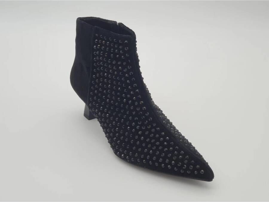 Castañer Fluwelen enkellaars met studs Black Dames