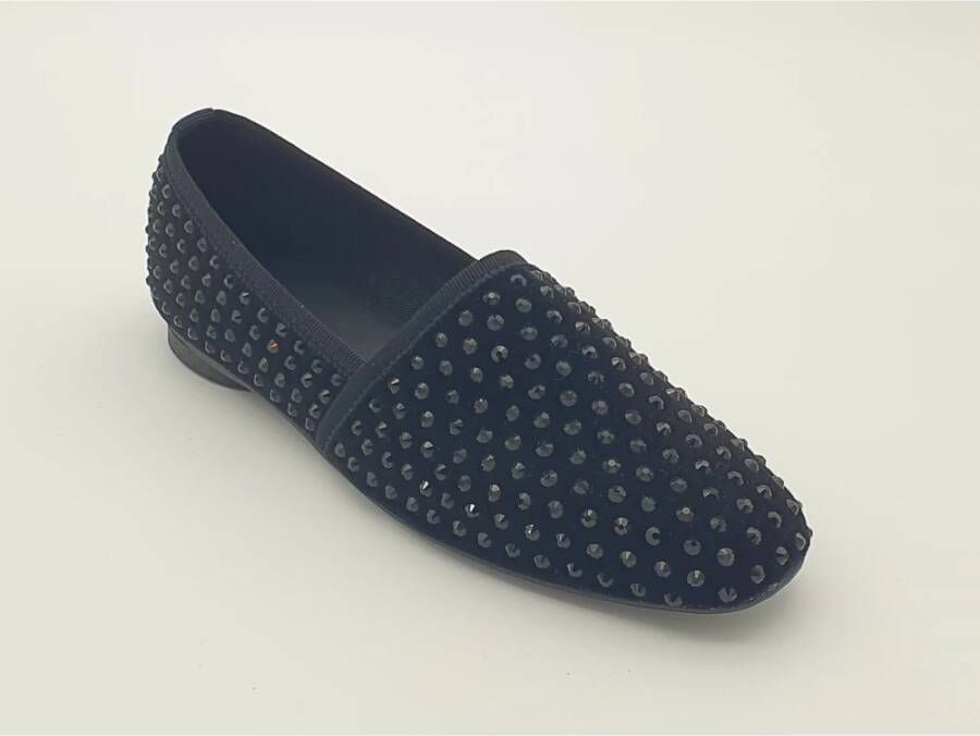 Castañer Fluwelen slof met zilveren studs Black Dames