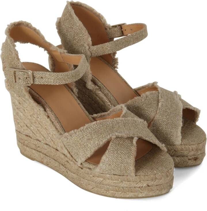 Castañer Verhoog je stijl met Bromelia Espadrille Sleehak Sandalen Beige Dames - Foto 8