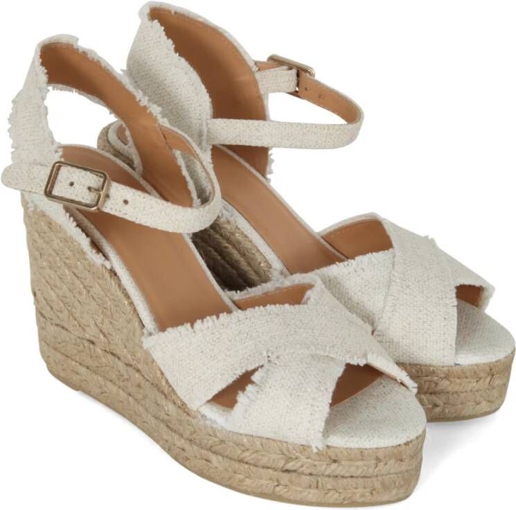 Castañer Verhoog je stijl met Bromelia Espadrille Sleehak Sandalen Beige Dames - Foto 9