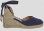 Castañer Handgemaakte Wedge Espadrilles met Lint Binden Blue Dames - Thumbnail 4