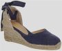 Castañer Handgemaakte Wedge Espadrilles met Lint Binden Blue Dames - Thumbnail 5