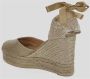 Castañer Chiara metallic-linnen espadrilles met striksluiting en 11 cm sleehak met dubbele platform. Yellow Dames - Thumbnail 23