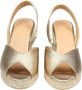 Castañer Metallic Leren Espadrilles met Jute Sleehak Yellow Dames - Thumbnail 2