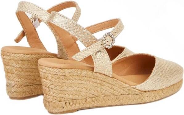 Castañer Gouden espadrilles met 5 cm sleehak Yellow Dames