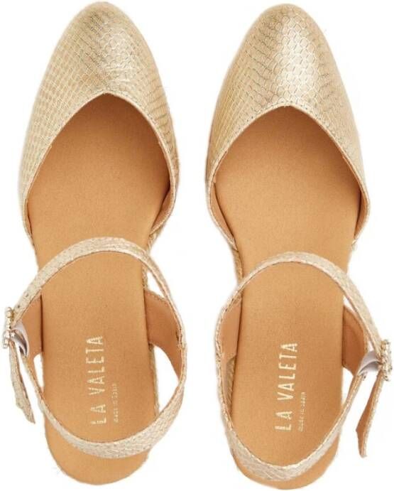 Castañer Gouden espadrilles met 5 cm sleehak Yellow Dames