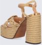 Castañer Gouden Raffia Sleehak Sandaal Beige Dames - Thumbnail 3