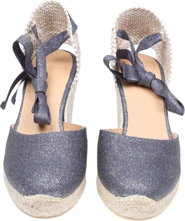 Castañer Grijze Linnen Espadrilles Sandalen met Lint Gray Dames