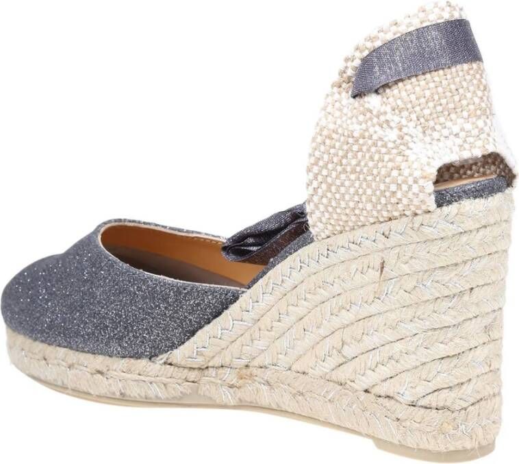 Castañer Grijze Linnen Espadrilles Sandalen met Lint Gray Dames