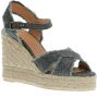 Castañer Grijze Sleehak Espadrilles Kruis Stof Lurex Gray Dames - Thumbnail 2