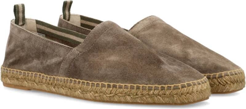 Castañer Suède Instap-Espadrilles met Geborduurde Details Green Heren