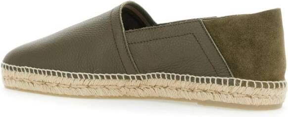 Castañer Groene Espadrilles met Gevlochten Raphia Zool Green Heren