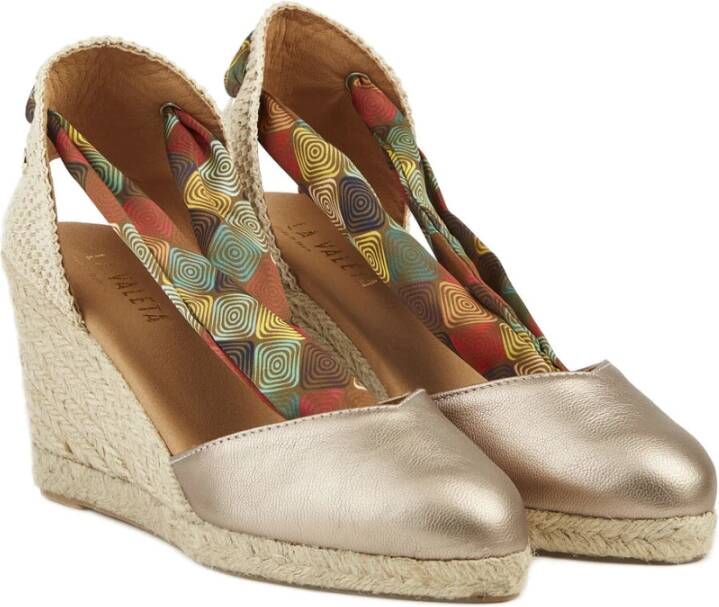 Castañer Groene Sleehak Espadrilles Beige Dames