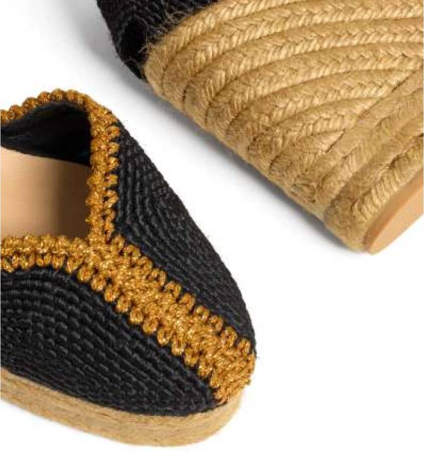 Castañer Handgemaakte Espadrilles Coeur in Zwart en Goud Black Dames