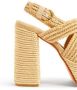 Castañer Fulvia raffia sandalen met enkelband met zij metalen gesp en 13 cm hak. Beige Dames - Thumbnail 10