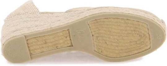 Castañer Handgemaakte Wedge Espadrilles met Lint Binden Blue Dames