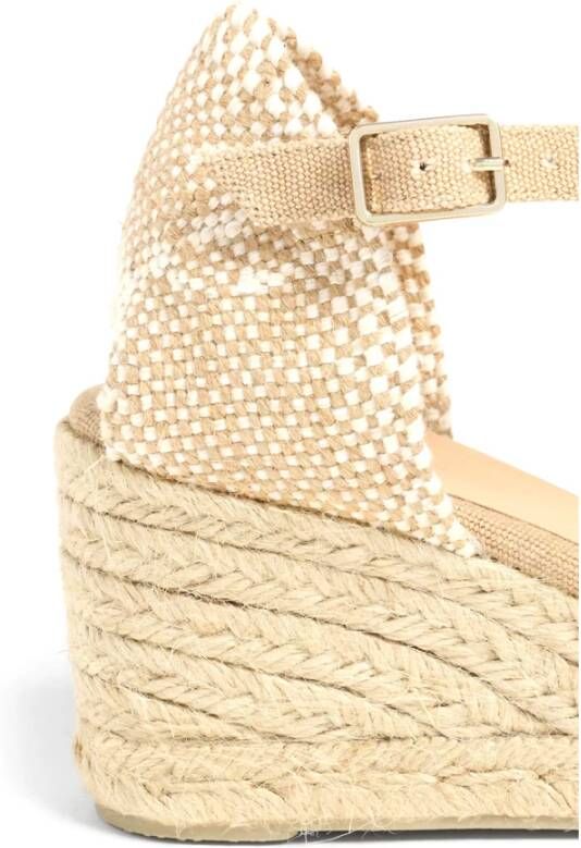 Castañer Hoge Wig Ivoor Espadrilles Sandalen Beige Dames