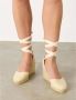 Castañer Ivoor Katoenen Espadrille Sleehakken Beige Dames - Thumbnail 2