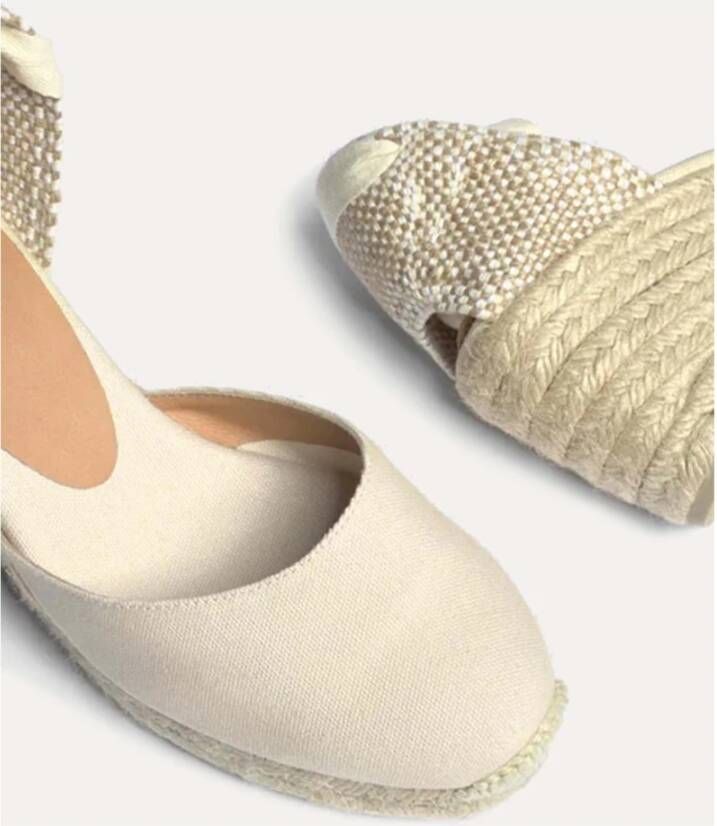 Castañer Ivoor Katoenen Espadrille Sleehakken Beige Dames