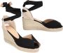 Castañer Jute wedge espadrilles met strikband Black Dames - Thumbnail 3