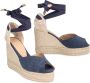 Castañer Jute Wedge Espadrilles met Strikkelband Enkelband Blue Dames - Thumbnail 2