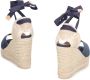 Castañer Jute Wedge Espadrilles met Strikkelband Enkelband Blue Dames - Thumbnail 3