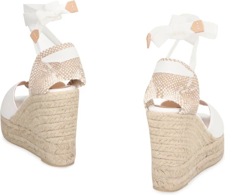 Castañer Jute wedge espadrilles met veters White Dames