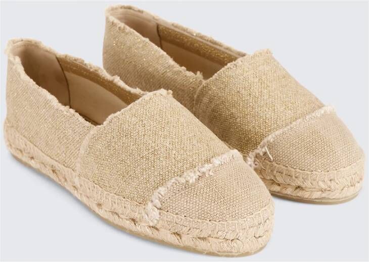 Castañer Kampala Espadrilles van Canvas en Raffia Beige Dames