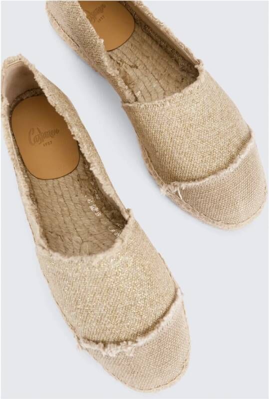 Castañer Kampala Espadrilles van Canvas en Raffia Beige Dames