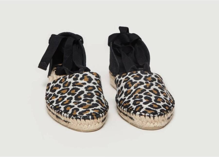 Castañer Leopard Print Espadrilles Sleehak Sandalen Black Dames