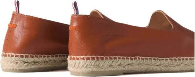 Castañer Leren Espadrilles Logo Rubberen Zool Brown Heren