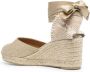 Castañer Carina katoenen espadrilles met striksluiting en 5 cm sleehak. Beige Dames - Thumbnail 21