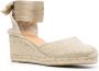 Castañer Carina katoenen espadrilles met striksluiting en 5 cm sleehak. Beige Dames - Thumbnail 22