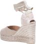 Castañer Natuurlijke Espadrille Sleehak met Geweven Details Beige Dames - Thumbnail 3