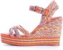 Castañer Oranje Canvas Sleehak Espadrilles Orange Dames - Thumbnail 2