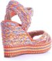 Castañer Oranje Canvas Sleehak Espadrilles Orange Dames - Thumbnail 4