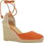 Castañer Oranje Sleehak Espadrilles Canvas Suède Vrouwen Orange Dames - Thumbnail 2