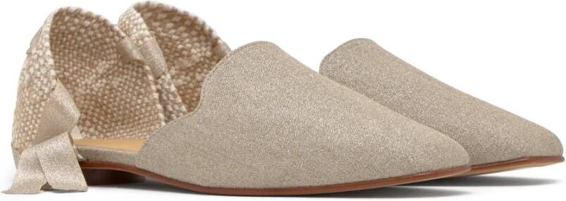 Castañer Platte Linnen Metallische Espadrille Gray Dames